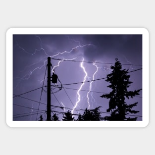 Lightning Storm Electric Power Grid Sticker